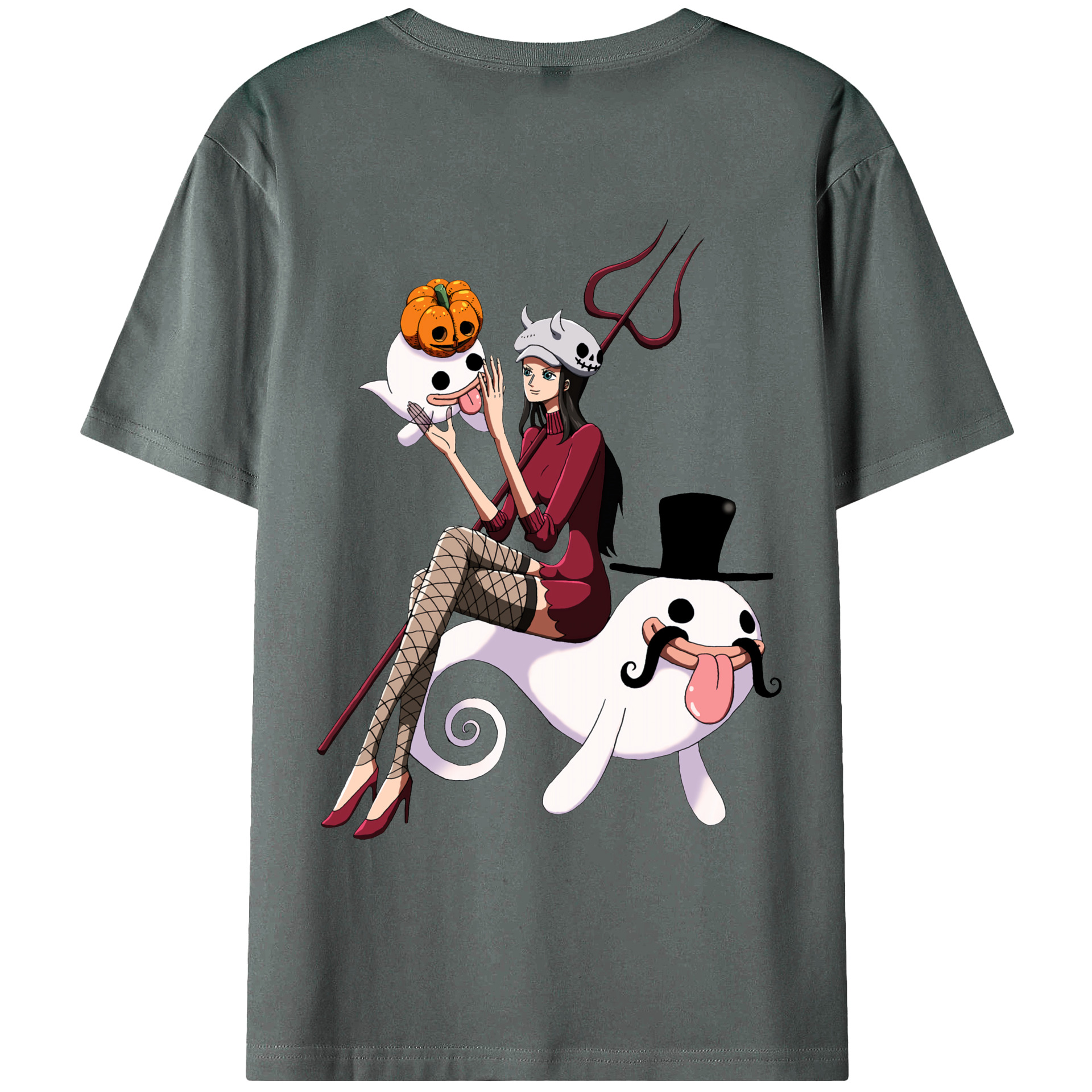 ワンピース ニコ・ロビン ONE PIECE Nico Robin 綿100％ メンズ半袖Tシャツ（バックプリント） 通気性